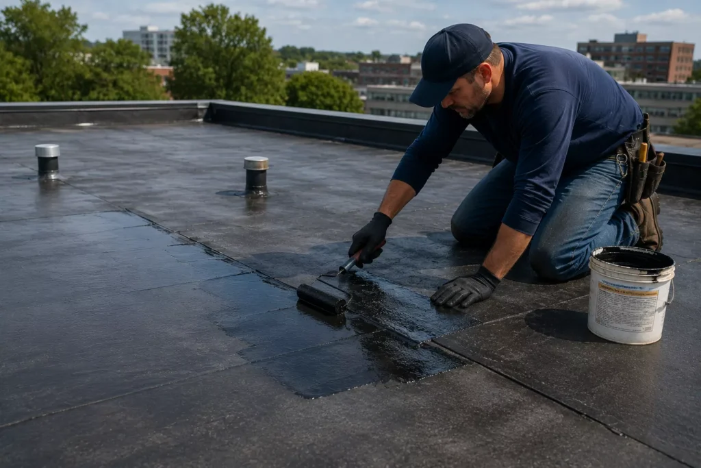 Flat roof repair service in Allen TX