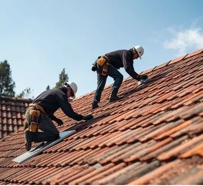 Professional roofing team member workers in Allen TX
