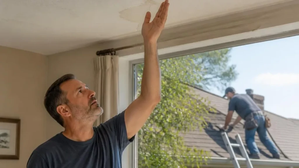 Homeowner looking for affordable options after discovering a roof leak in Texas